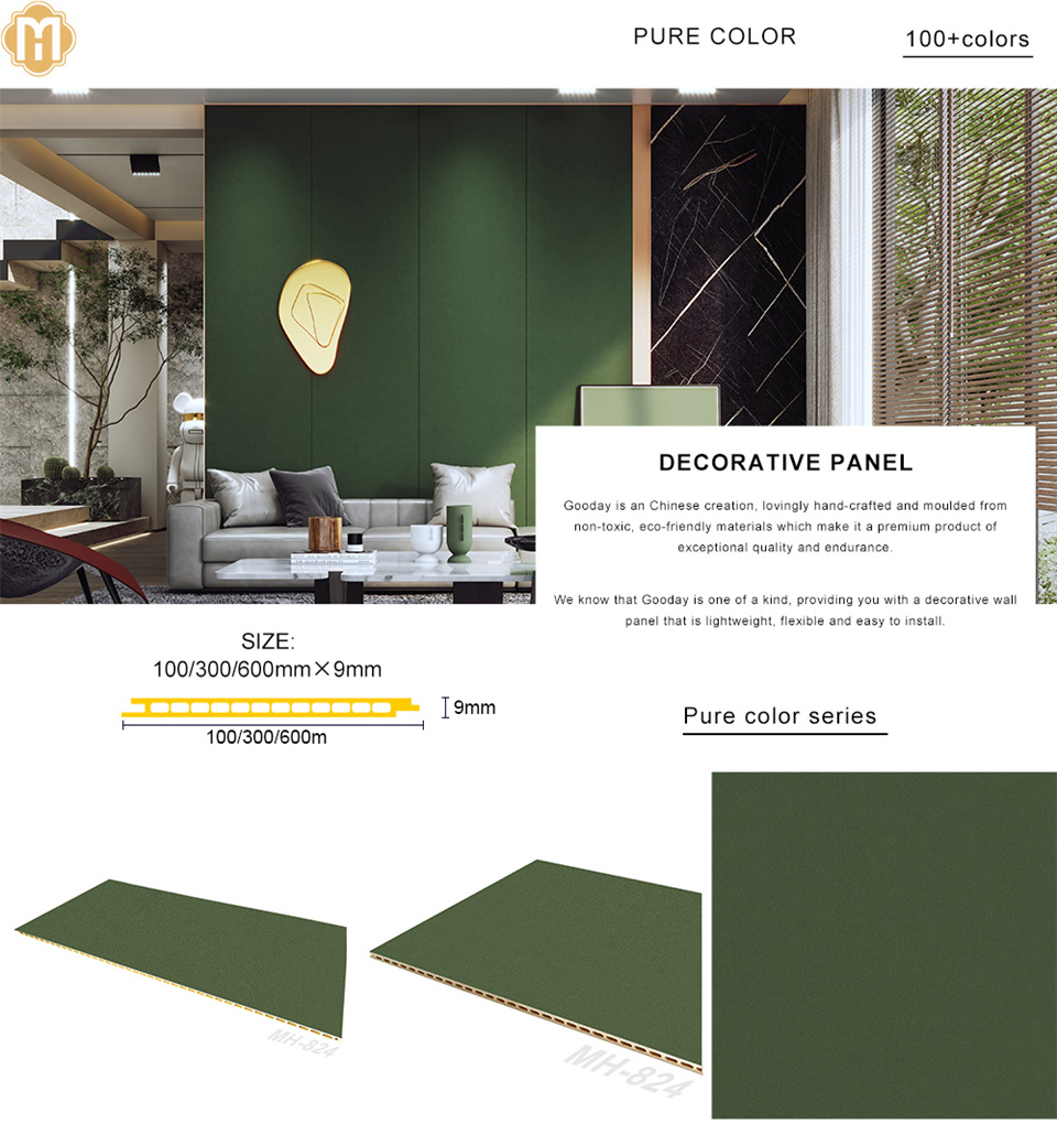 Paneles de pared de cuero verde de 600 mm