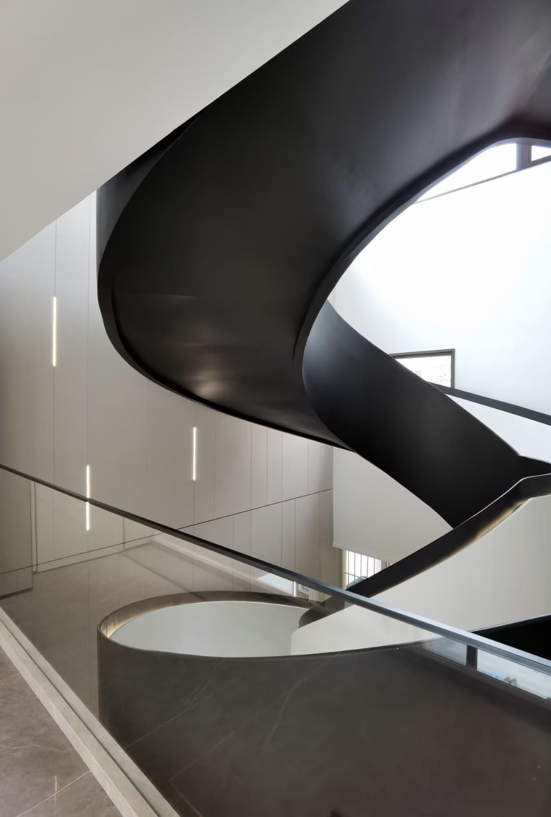 stairwell with wall panel